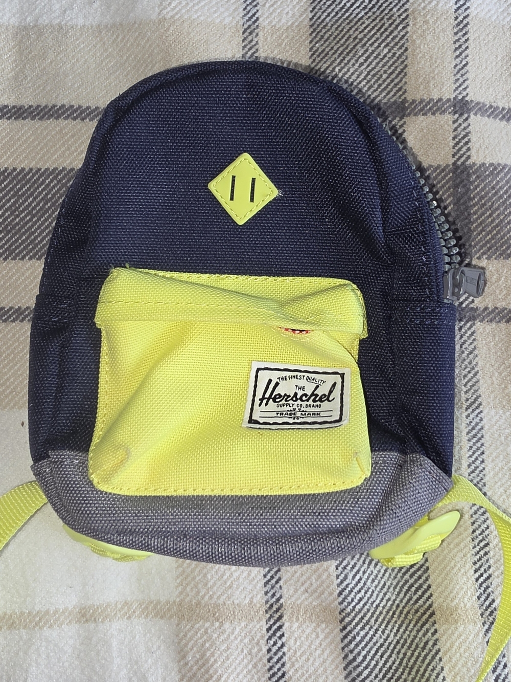 Herschel Supply Company Navy and Yellow Mini Backpack Key/Card Holder